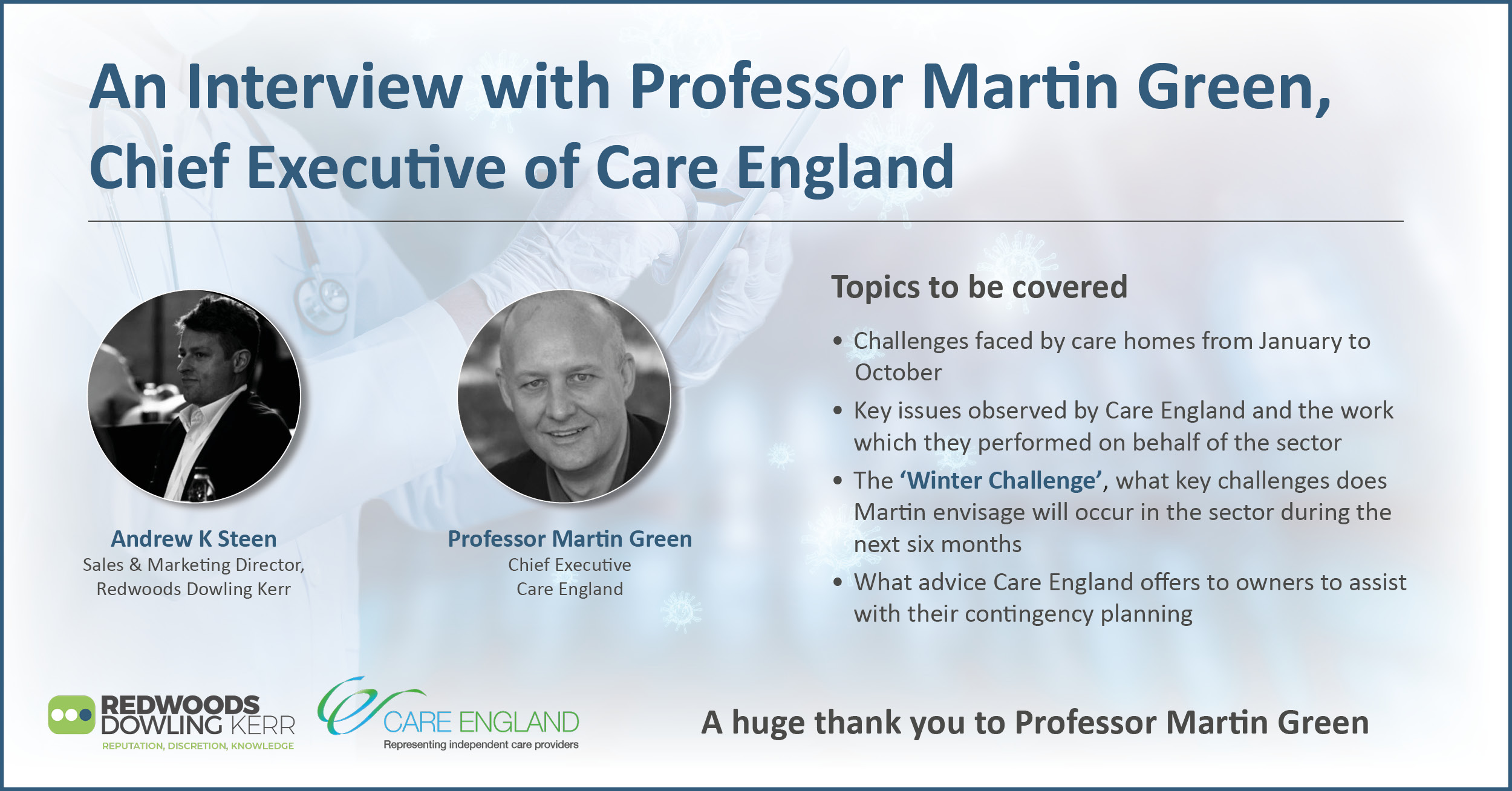 RDK Healthcare Webinar: An exclusive interview with Professor Martin Green OBE by RDK