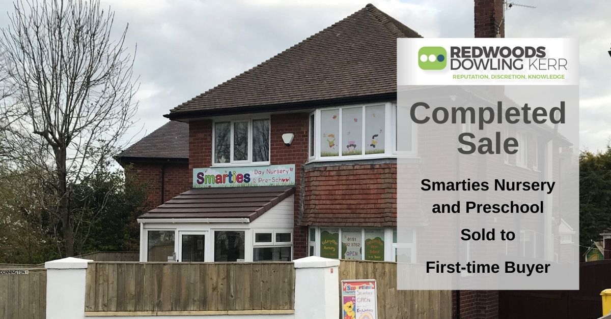 Smarties Nursery And PreSchool sold to Firsttime Buyer with